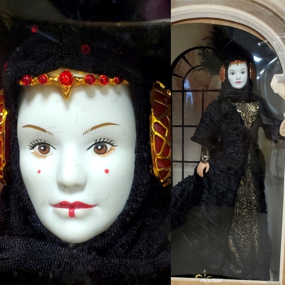 NIB Vintage Star Wars Queen Amidala Black Travel Gown 1999 Portrait Edition